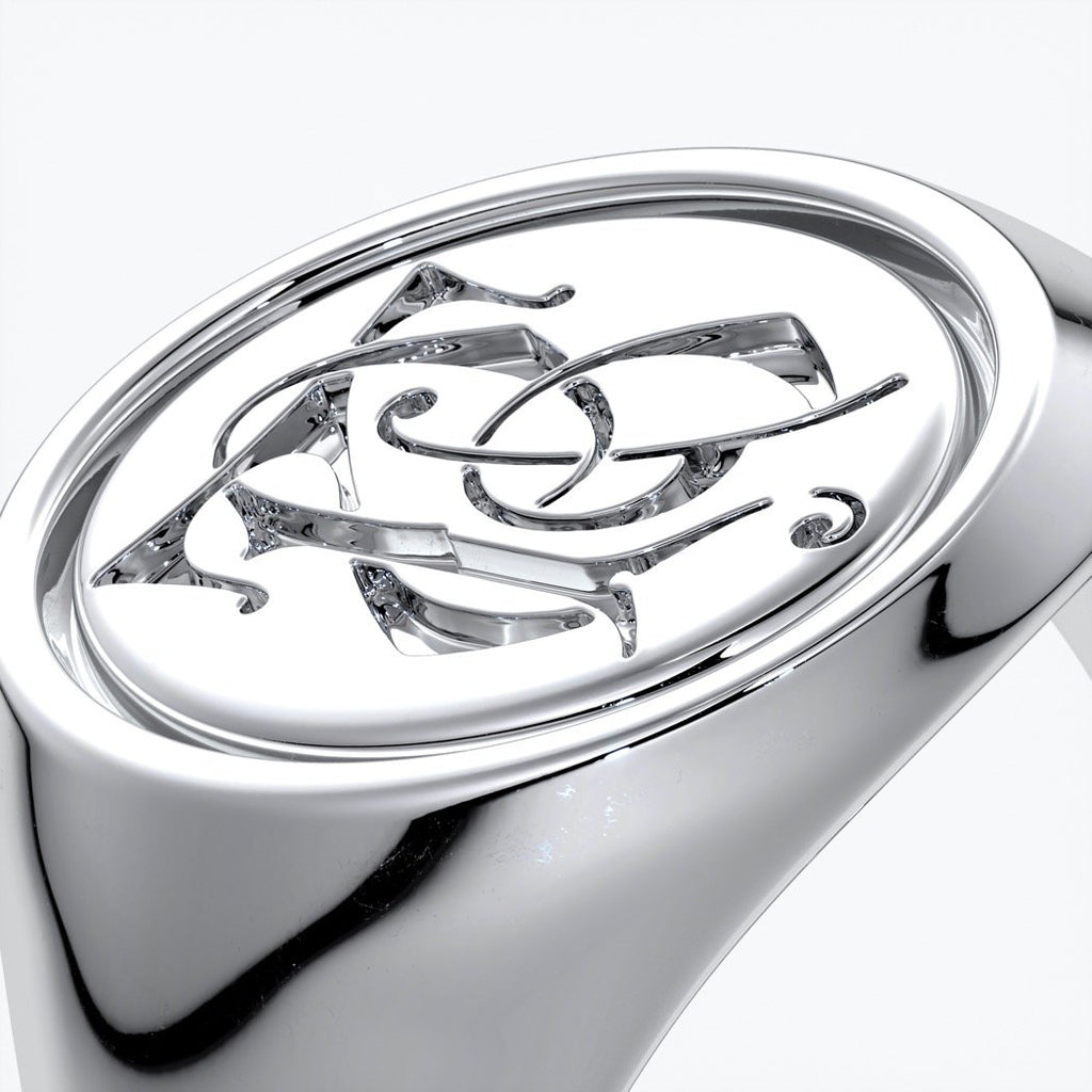 Dean Wedding rings crest ring monogram platinum