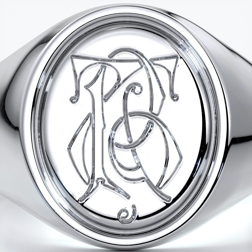 Dean Wedding rings crest ring monogram platinum