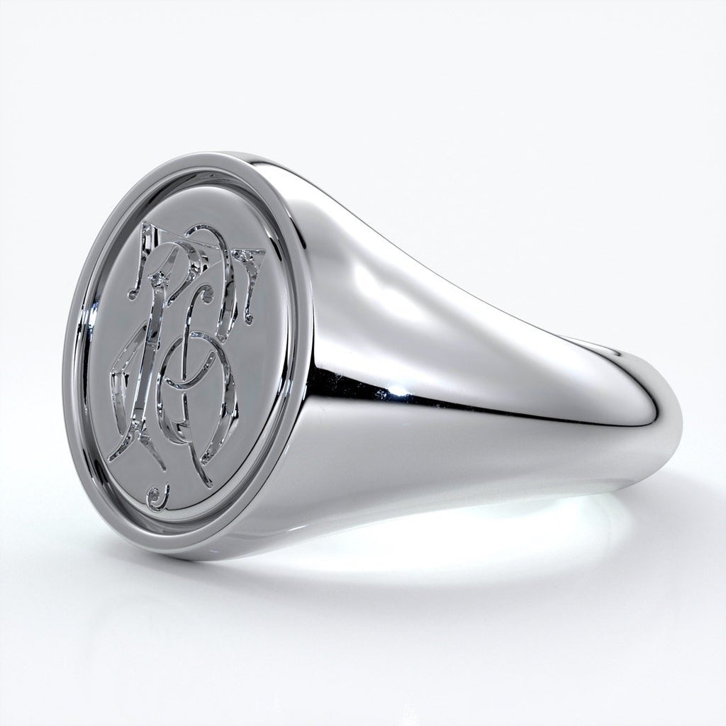 Dean Wedding rings crest ring monogram platinum
