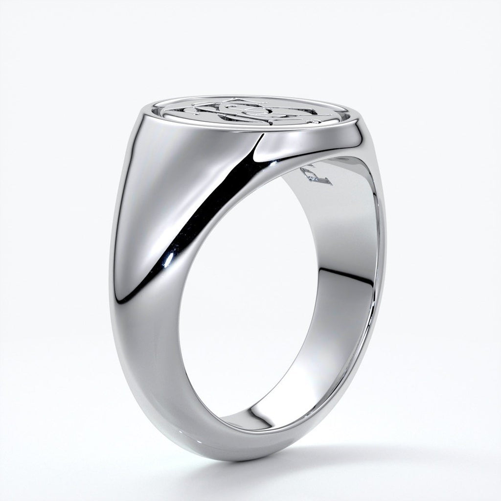 Dean Wedding rings crest ring monogram platinum