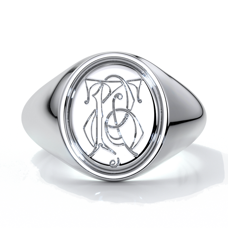 Dean Wedding rings crest ring monogram platinum