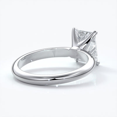 Edith Engagement ring radiant diamond 4 claw 18ct white gold