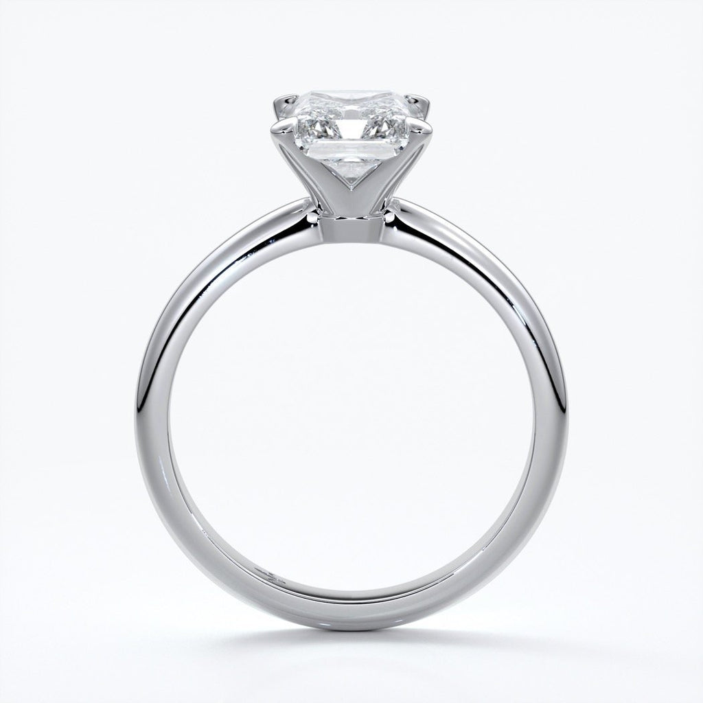 Edith Engagement ring radiant diamond 4 claw 18ct white gold
