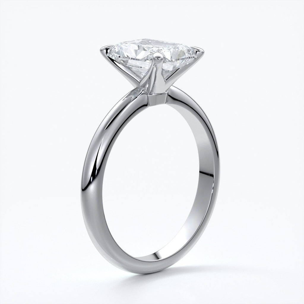 Edith Engagement ring radiant diamond 4 claw 18ct white gold