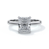 Edith Engagement ring radiant diamond 4 claw 18ct white gold