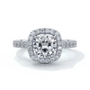 Elizabeth Engagement Ring cushion diamond band halo 18ct white gold