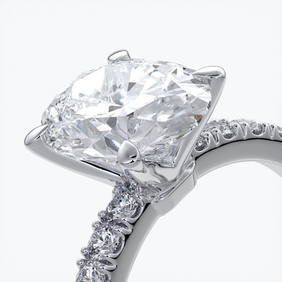 Elsa Engagement Ring oval diamond 4 claw diamond band 18ct white gold