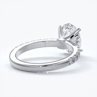 Elsa Engagement Ring oval diamond 4 claw diamond band 18ct white gold