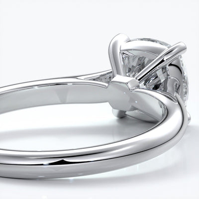 Esther Engagement ring cushion cut diamond 4 claw cathedral 18ct white gold band