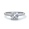 Esther Engagement ring cushion cut diamond 4 claw cathedral 18ct white gold band