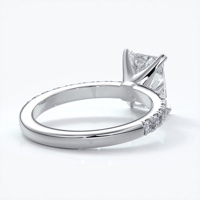 Florence Engagement Ring radiant diamond diamond band 18ct white gold