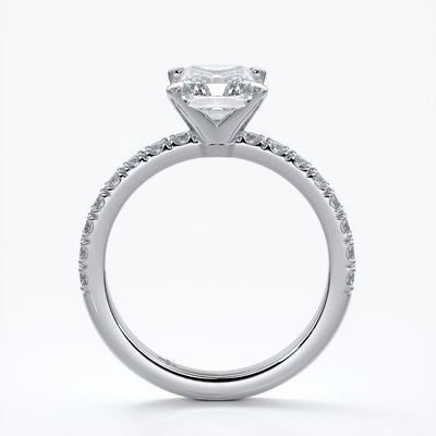 Florence Engagement Ring radiant diamond diamond band 18ct white gold