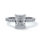 Florence Engagement Ring radiant diamond diamond band 18ct white gold