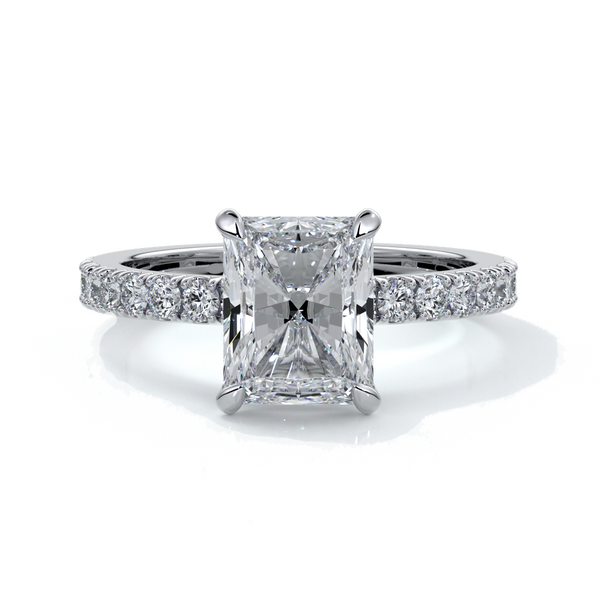 Florence Engagement Ring radiant diamond diamond band 18ct white gold