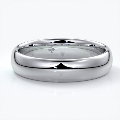 Freddie Wedding ring 5mm comfort round 18ct white gold