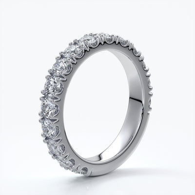 Harlow Wedding ring brilliant cut scalloped etenity 1.8mm 18ct white gold