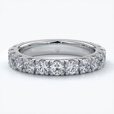 Harlow Wedding ring brilliant cut scalloped etenity 1.8mm 18ct white gold
