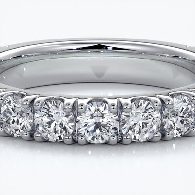 Harlow Wedding ring brilliant cut scalloped etenity 1.8mm 18ct white gold