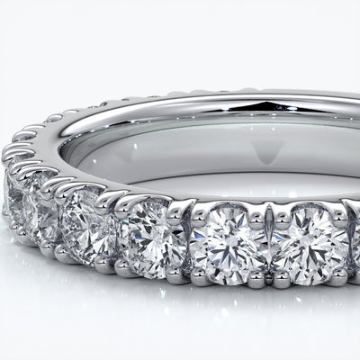 Harlow Wedding ring brilliant cut scalloped etenity 1.8mm 18ct white gold