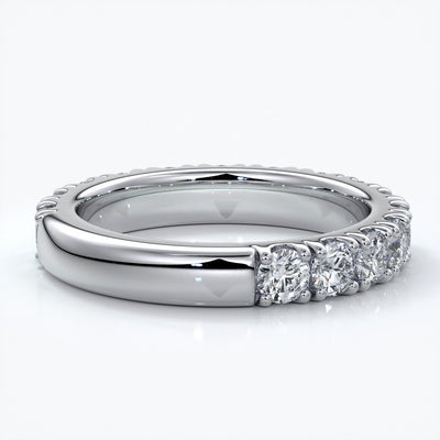 Harlow Wedding ring brilliant cut scalloped etenity 1.8mm 18ct white gold