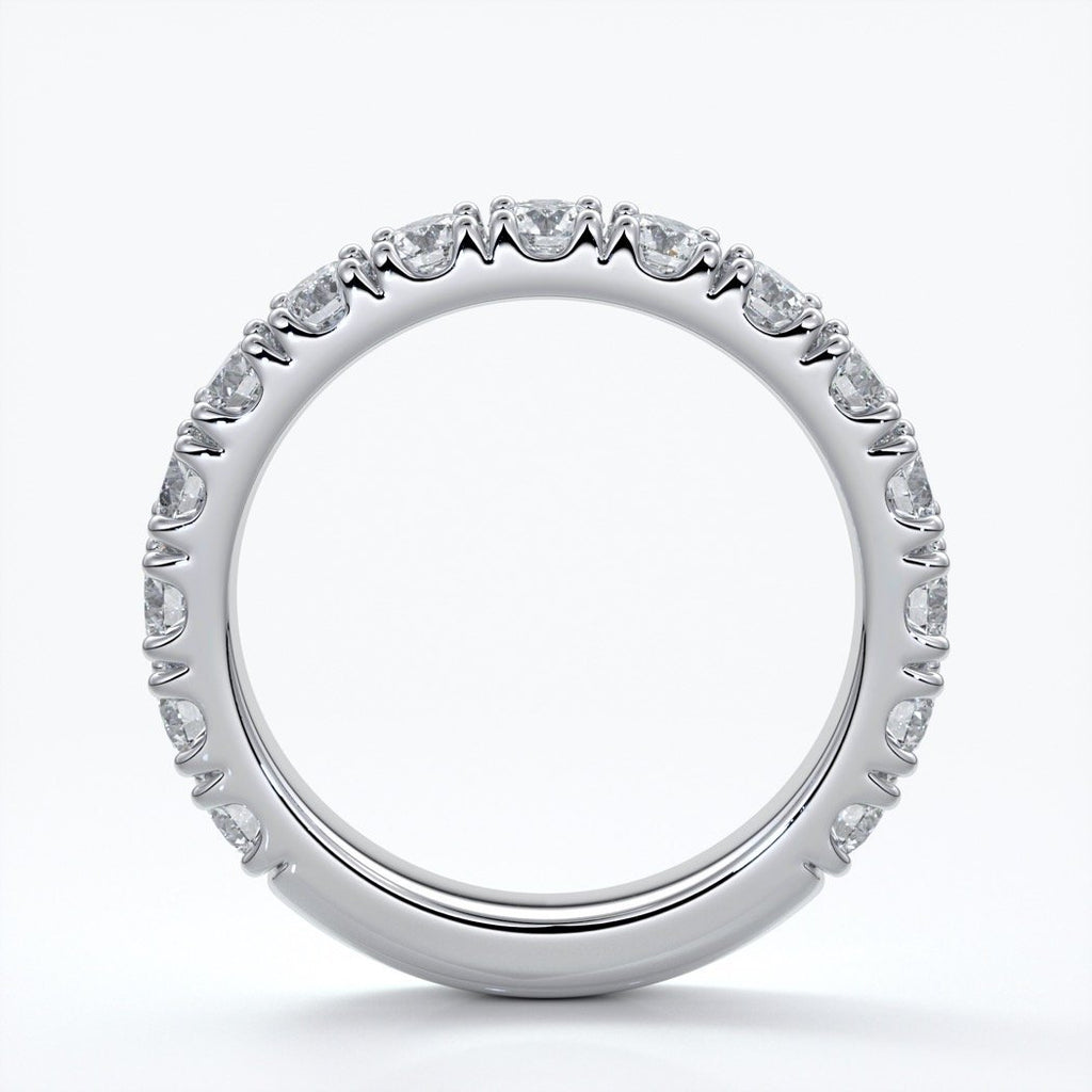 Harlow Wedding ring brilliant cut scalloped etenity 1.8mm 18ct white gold