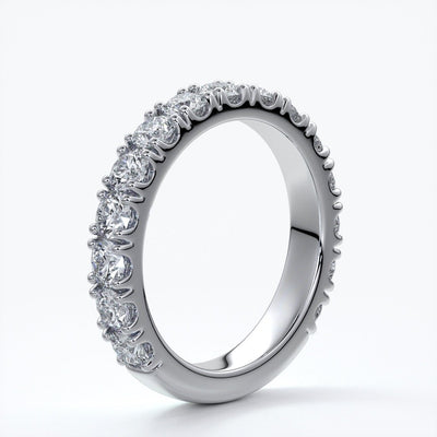 Harlow Wedding ring brilliant cut scalloped etenity 1.8mm 18ct white gold