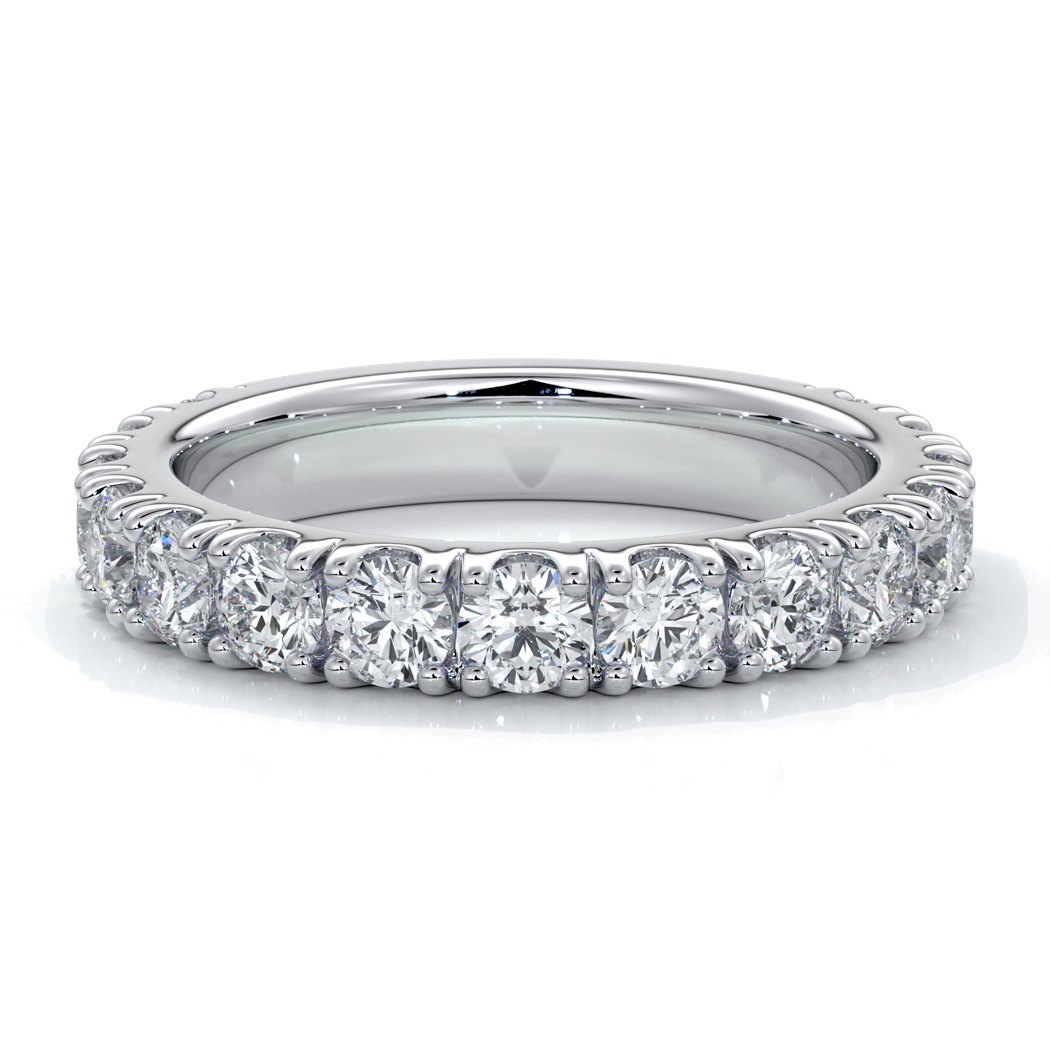 Harlow Wedding ring brilliant cut scalloped etenity 1.8mm 18ct white gold