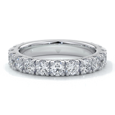 Harlow Wedding ring brilliant cut scalloped etenity 1.8mm 18ct white gold