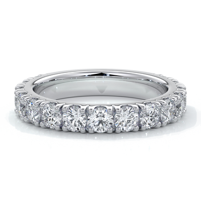 Harlow Wedding ring brilliant cut scalloped etenity 1.8mm 18ct white gold