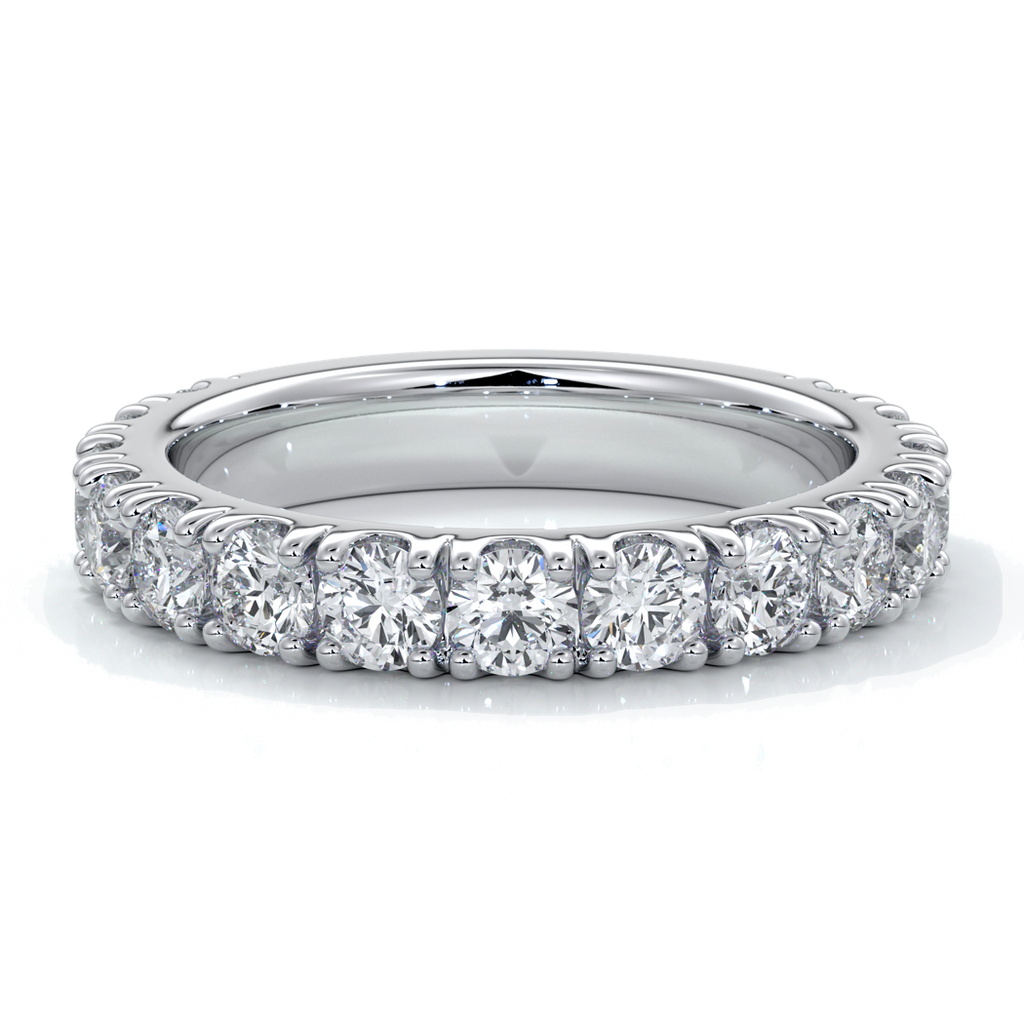 Harlow Wedding ring brilliant cut scalloped etenity 1.8mm 18ct white gold