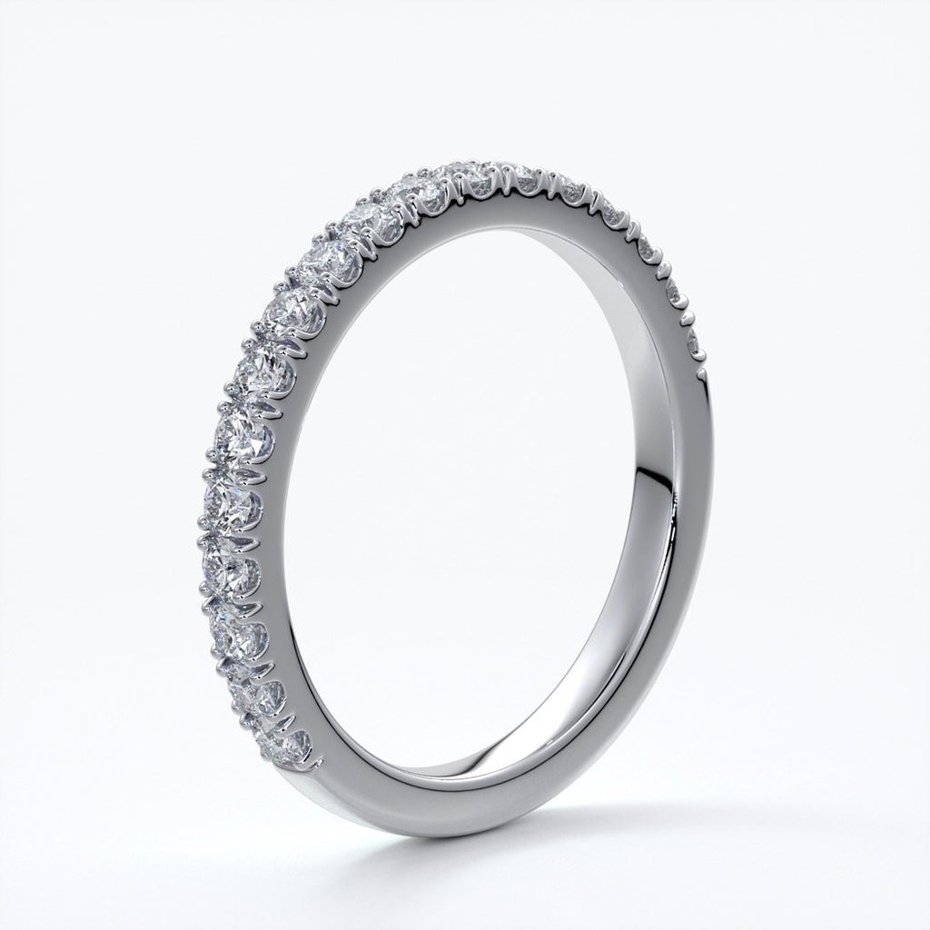 Harper Wedding ring brilliant cut 1.8mm scalloped eternity platinum