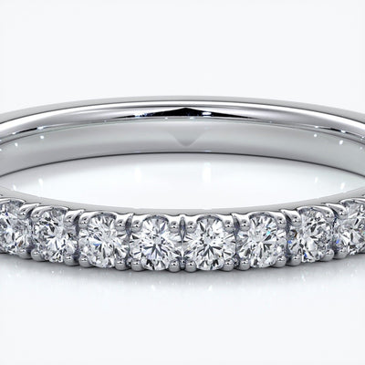 Harper Wedding ring brilliant cut 1.8mm scalloped eternity platinum