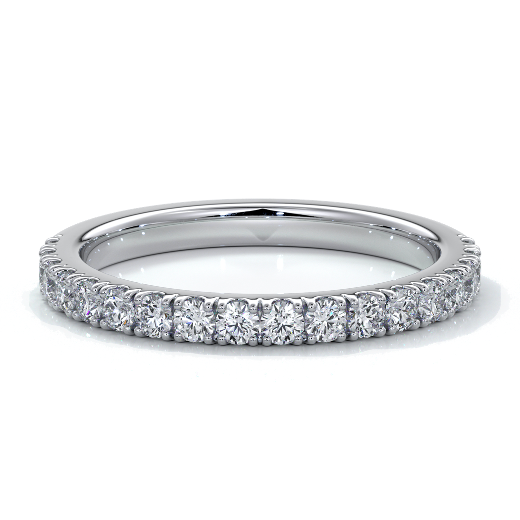 Harper Wedding ring brilliant cut 1.8mm scalloped eternity platinum