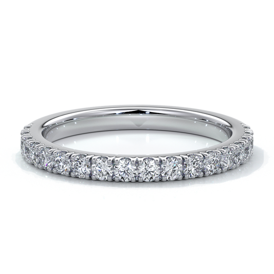 Harper Wedding ring brilliant cut 1.8mm scalloped eternity platinum