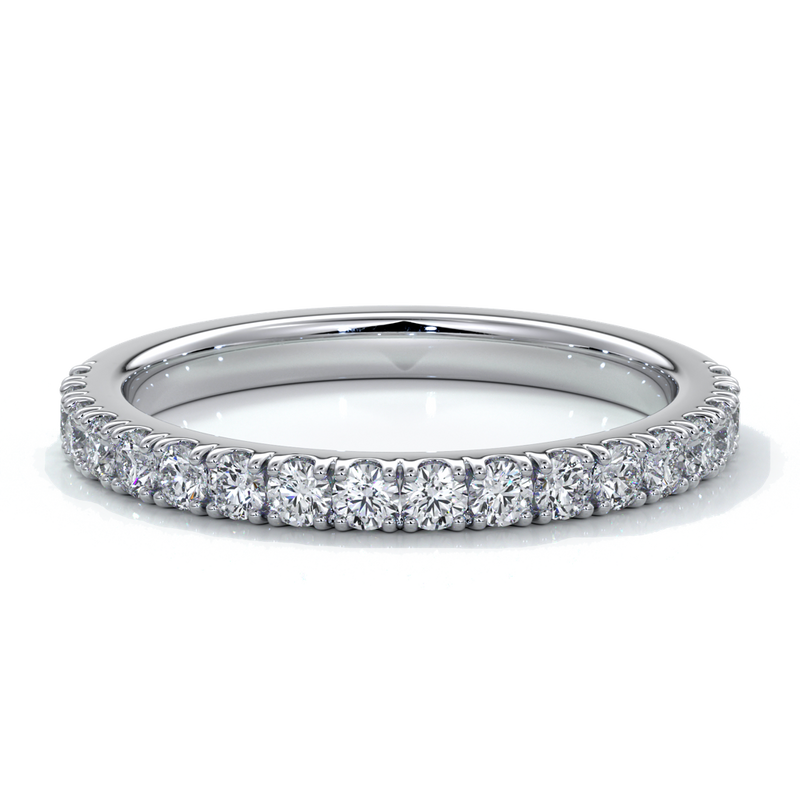 Harper Wedding ring brilliant cut 1.8mm scalloped eternity platinum