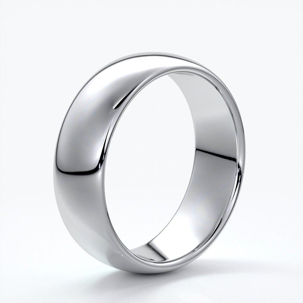 Harry Wedding ring 7mm comfort round mens band platinum