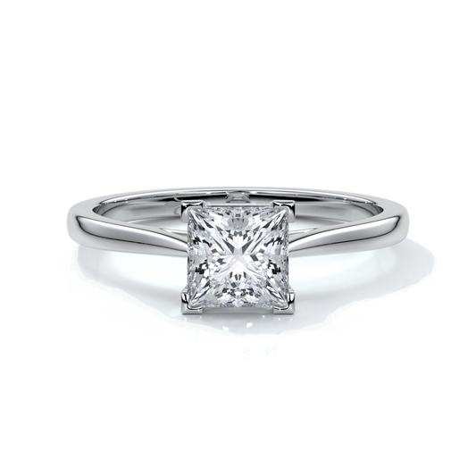 Henrietta Engagement ring princess diamond 4 claw cathedral platinum