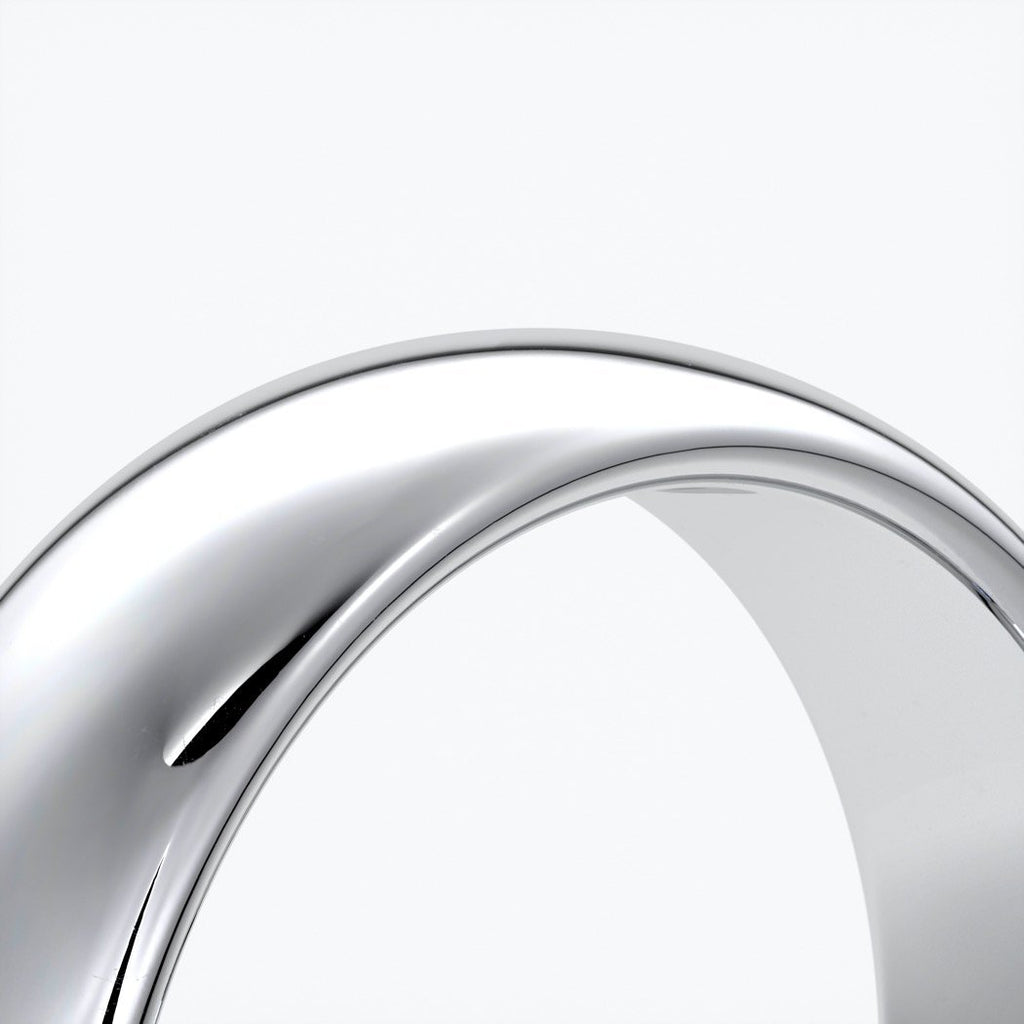 Jack Wedding ring 6mm comfort round mens band 18ct white gold
