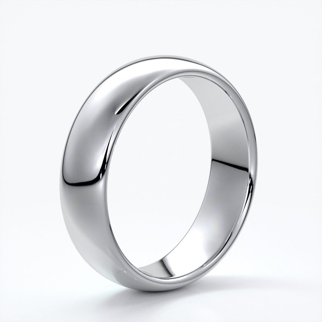 Jack Wedding ring 6mm comfort round mens band 18ct white gold