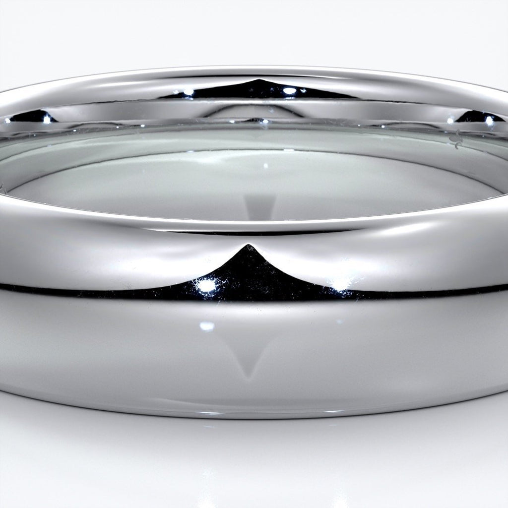 Jack Wedding ring 6mm comfort round mens band 18ct white gold