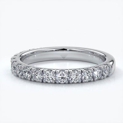 Laura Wedding ring brilliant cut scalloped 2mm 18ct white gold