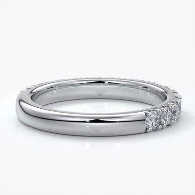 Laura Wedding ring brilliant cut scalloped 2mm 18ct white gold