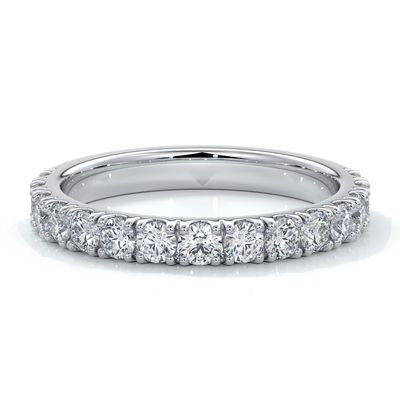 Laura Wedding ring brilliant cut scalloped 2mm 18ct white gold