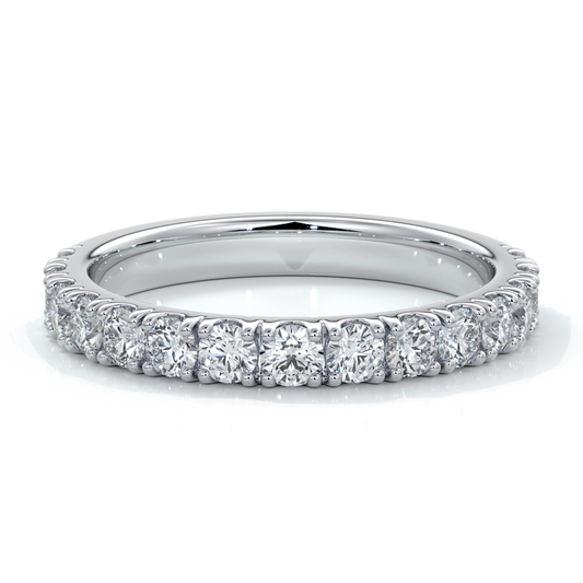 Laura Wedding ring brilliant cut scalloped 2mm 18ct white gold