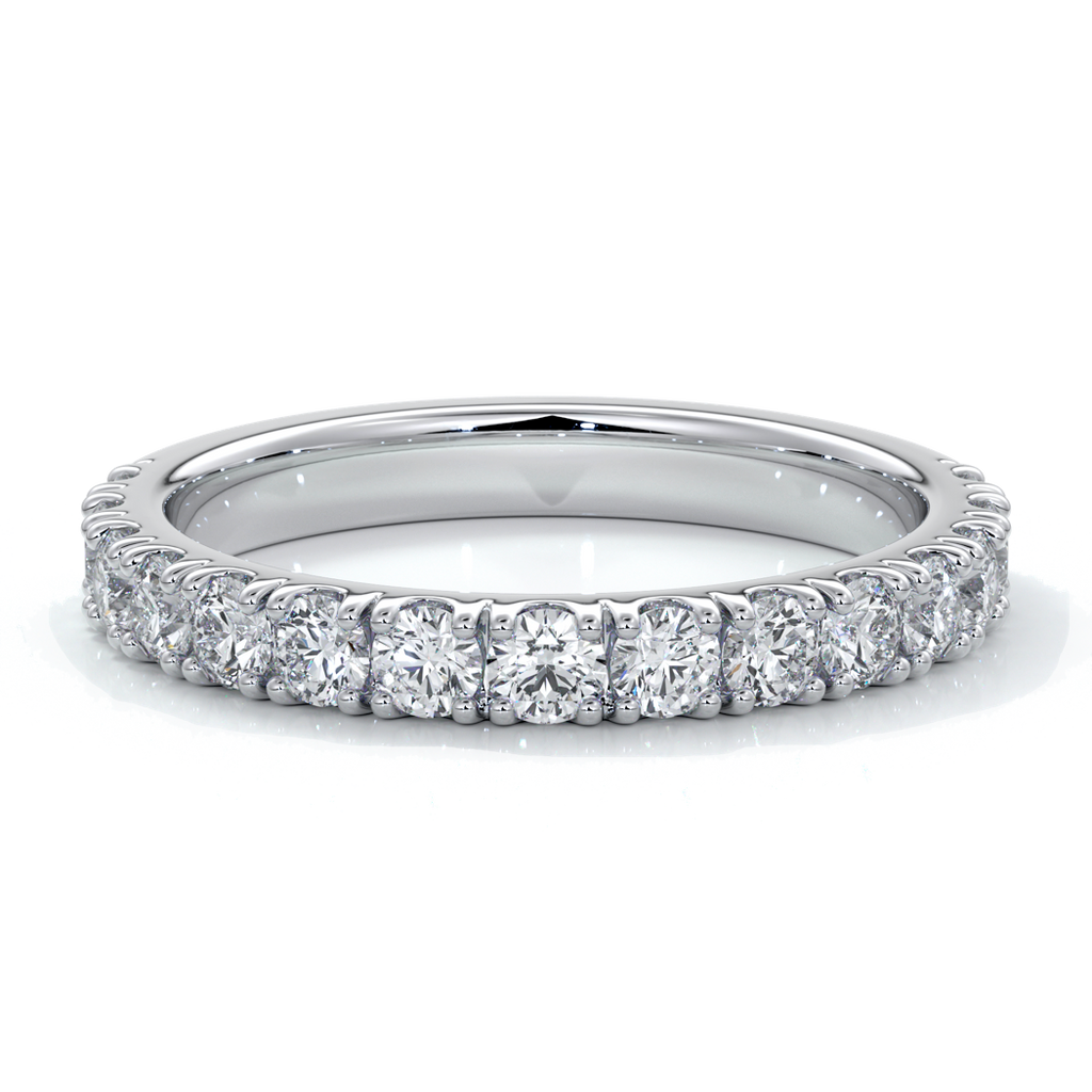 Laura Wedding ring brilliant cut scalloped 2mm 18ct white gold