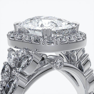 Lauren Wedding ring sapphire diamond cathedral diamond band 18ct white gold