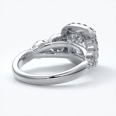 Lauren Wedding ring sapphire diamond cathedral diamond band 18ct white gold