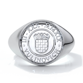 Liam Mens band round crest 18ct white gold
