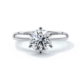 Lily Engagement ring round diamond 6 claws platinum