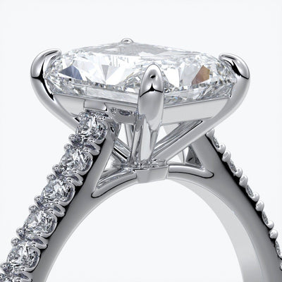 Lucinda Engagement Ring radiant diamond diamond band platinum